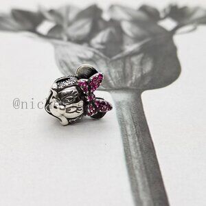 Pandora Disney Minnie Mouse Pink Pavé Bow Clip Charm